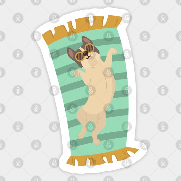 sunbathe dog Sticker by Liking